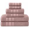 Vionara Home Set Asciugamani Bagno 6 Pezzi, 100% Puro Cotone, 2 Telo Doccia 90x140cm + 2 Asciugamani Viso 50x100cm + 2 Ospiti 40x60cm, Morbidi e Assorbenti, Spugna 600 gr, per Bagno, Hotel e Spa (Rosa Antico)