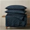 The Tangerine Store Pure Linen Luxe Set di Lenzuola - Lenzuola da letto in 100% lino naturale, traspiranti, ipoallergeniche, prelavate per la morbidezza - Blu navy profondo, King (standard USA)