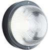 GLOUPIE Plafoniera Da Esterno Rotonda A Parete Helios Nera, IP44 Potenza Massima 60 W, D. 19 x H 9 Cm, Con Porta Lampada E27