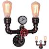 AHQX Lampada Da Parete Tubo Acqua Sconce Retro Nostalgico Industria Vento Creativo E27*2 Rustico Applique Ristorante Bar Cafè Parete Corridoio Cucina Camera Lampadine Alogene Ciondolo Lampadari