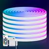 HEGEHE Striscia neon LED flessibili RGB impermeabili Dimmerabile 5V [1m] - Con controller a 17 tasti - Alimentazione a batteria,decorazioni per Natale feste compleanni matrimoni [Batterie non incluse]