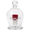 DC DEBORA CARLUCCI Debora Carlucci Rosa Stabilizzata in Campana di Vetro con 3 Petali - Fiore Eterno in Vetro Cristallo, Idea Regalo Elegante, Bomboniera di Lusso, Made in Italy - 15x10 cm (Rosso)