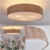 hofstein Plafoniera HOFSTEIN Foggia, lampada da soffitto in metallo/canna/plastica nichel opaco/marrone/bianco, rotonda moderno design boho (Ø 60 cm), E27, sala pranzo, soggiorno, camera letto, cucina