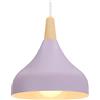 iDEGU 20CM Lampada a Sospensione Retrò LED Lampada a Soffitto in Legna Metallo Moderna Lampadario a Forma di Goccia Stile Scandinavo Plafoniera per Soggiorno Sala da Pranzo Cameretta (Viola 1 Pezzo)