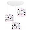 Light Home LH Light-Home - MINNIE - Lampadario a Sospensione - Lampade a Sospensione in Metallo con Paralume Moderno - E27-3-Luce Oval - Bianco e Rosa