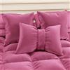 PETTI Artigiani Italiani - Cuscini Arredo in Velluto con Imbottitura, Cuscino per Camera da Letto, Divano Salotto, con Federa a Sacco, Fiocco Fucsia - 50 x 40 cm