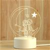 QQY Luce notturna 3D, Luce notturna a LED Lampada da comodino a LED da tavolo con luci a LED alimentate tramite USB per bambini Luce notturna per la decorazione domestica (Datazione)