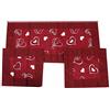 Russo Tessuti Tris Centri Centrini Centro Runner Paris Love Cuori Cuoricini Shabby Consolle-Bordeaux