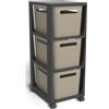 Rotho Brisen Roll contenitore con 3 cassetti, Plastica (PP riciclato), cappuccino, 3x16l (36,6 x 30,0 x 77,0 cm)