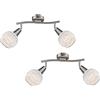 Globo Set di 2 lampadine LED Lampade da soffitto/Faretto da soffitto Elliott con schermi satinierten