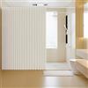 Icegrey Tenda da doccia Magnetica Pieghevole impermeabile con Ganci, Antispruzzo, Tende da Doccia in Poliestere Linoa Fisarmonica per Bagno, Beige, 150x200cm