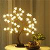 Uonlytech Lampada da Tavolo LED Albero Bonsai Ciliegio Nero 48 Luci Lucine Decorative in Plastica Luce Notturna Sicura per Decorazione Interna e Balcone