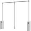 HOMPLEMENT - Appendiabiti saliscendi per Armadio - Regolabile - Portata 15 kg - in Acciaio - Montaggio Semplificato - Bloccaggio e Risalita Assistita - Ammortizzato Soft (Vano 62-86cm - Grigio)