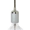 AMARCORDS - Portalampada E27 vintage in metallo edison retro per lampada a sospensione. Stile industrial finitura CROMO