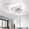 damastoreitalia Plafoniera a led da interno moderna a soffitto lampada lampadario adatta per camera da letto salone soggiorno solotto cucina locali commerciali 33W (Doppio cuore - Luce fredda 6500K)