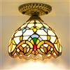 Chao Zan Lampada da Soffitto stile, Plafoniera in Vetro Colorato Stile Vittoriano, Multicolore, Attacco E27, per camera da letto, sala da pranzo, ingresso, soggiorno e cucina (Figura: A)