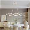 Vet italy Vetrineinrete® Lampadario led a sospensione 28 watt lampada moderna a onda twist bianco luce fredda 6500k calda 3000k naturale 4000k (Luce Fredda 6500k)