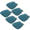 Generico Cuscino per Sedia Semicircolare Lavabile con Lacci 43x41x35 Cm. Cuscino Antiscivolo per Sedia da Esterno per Sedia da Giardino, Sedia da Pranzo O Sedia da Ufficio,Blu,6PCS