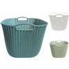 Home in Smart Cesta Portaoggetti Multiuso, Plastica Resistente, Design Intrecciato Ventilato, Manici Integrati, Contenitore Salvaspazio per Bagno, Bucato, Cameretta e Cucina 31,7x31x26 cm (Azzurro)