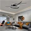 WJYCYN Plafoniera a LED dimmerabile Punti moderni del soffitto Luce del soggiorno Lampada a soffitto con telecomando Illuminazione per il soggiorno Cucina Studio Ufficio Luci Lampadario (L80cm 54W, Nero)