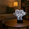 Generico Lampada in Plexiglass con Disegno Cuore e Rosa e Scritta Mamma Decor Night Light LED Luce Camera 7 Colori