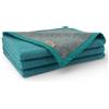LANEROSSI Coperta Matrimoniale Marzotto Art. Marta CAROLA doubleface - misura cm 210x250 in 100% pura lana vergine peso 380gr INVERNALE (Pavone AZZURRO)