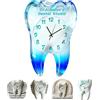 Collienght Orologio da parete personalizzato con stampa 2D piatta a tema dente per dentista, clinica dentale, famiglia, amici, nome personalizzato, orologio a tempo in acrilico, orologio da parete creativo alla