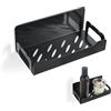 Mad Mensola Doccia, Porta Oggetti Bagno, Mensola Bagno, Mensola Cucina, Porta Spezie, Mensola da Muro e Porta Sapone (Medium, Nero)