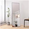 BHFFTHK Specchio Da Terra 162x53m,Specchio Da Parete Moderno Rettangolare Con Cornice Nero,Specchio Grande Da Terra O Appendere a Parete in Lega Di Alluminio E Ganci,Grande Specchio per Bagno,Soggiorno
