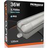 Eurocali 1x Plafoniera LED a 2 Tubi 36W Impermeabile (2x 18W) Trasparente IP65 3700 lumen - Forma: Tubolare - Luce Bianco Freddo 6500K - Fascio Luminoso 160°