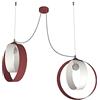 L+ Lampadario a Sospensione Decentrato per Soggiorno e Cucina in Metallo, Diametro 40cm, Attacco per Lampadina E27