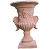 OUTLET DEL GIARDINO Vaso Tondo Festonato Calice In Polvere Di Marmo Coppetta Altezza 29 Cm - Diametro 19 Cm - Base 12x12 - Peso 4 Kg