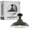 LEDSone Lampada da soffitto retrò vintage con rosone e portalampada in metallo retrò antico Edison E27 IP20 Lampada a vite cablata (Grigio)