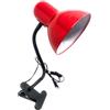 damastoreitalia Lampada da Tavolo in Metallo con Braccio flessibile Testa Girevole e pinza Attacco E27 Ideale per Scrivania lettura studio (Rossa con pinza)