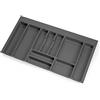 Emuca - Portaposate per cassetto da cucina Vertex/Concept 500, modulo 900 mm, Spalle 16mm, Plastica, grigio antracite