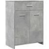 vidaXL Mobile da Bagno Grigio Cemento 60x33x80 cm in Legno Tecnico
