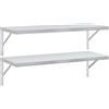 vidaXL Mensole a Muro 2 pz 100x40 cm Argento in Acciaio Inossidabile, mensola sospesa, mensola sospesa a muro, scaffale espositivo a muro