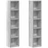 vidaXL Mobili Porta CD 2pz Grigio Sonoma 21x16x93,5 Legno Multistrato