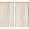 vidaXL 2 x tenda a fili separatore di stanze, tenda da porta, tenda da finestra, vetrina, soggiorno, camera da letto, interno, 140 x 250 cm, beige