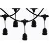 m MU 5M Catena Luminosa Esterno Prolungabile 10 Portalampade E27 Cavo Nero, Fino a 1000W IP54 Decorative Patio Cortile Matrimonio Feste Giardino, Nero