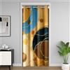 Loussiesd Tenda vintage astratta per porta privacy bambini retrò geometria cerchio divisorio tenda copertura 106 x 203 cm moderna grunge arte armadio copertura della porta tenda decorazione blu marrone trattam