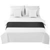 Morbuy Runner Letto Matrimoniale, Corridore Letto, Morbido Sciarpa e Federa da Letto, Tinta Unita Modern Scarf Runner Decorazione per Alberghi Hotel (Nero,50x240cm)