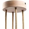 creative cables Kit rosone per lampadario da soffitto (legno, Ø 120 mm, 4 fori) - Fissaggio per lampadari e sospensioni singole - Design artigianale e made in Italy