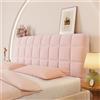 Hearda Velluto Quadri Elasticizzata Copri Testata Letto Matrimoniale, Fodera per Testiera Letto Lavabile Copri Testiera Letto all-Inclusive per Testiera Camera da Letto (120cm,Rosa)