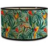 Morbuy Paralume Lampada Bambù - Motivo Fiori a Tamburo Diametro 30cm per Lampada da Tavolo e Comodino (Pappagallo Tropicale)