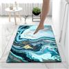 Hixingo Tappeto da Bagno in Diatomite, Tappeto Bagno Cucina Antiscivolo, Motivo Marmo Colorato Tappetino Assorbente e Asciugatura Rapida, Tappetino per Doccia e Ingresso (50x80cm,Oro Blu 2)