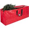 Treer Custodia Porta Albero di Natale, Custodia Albero di Natale 270 cm, Sacca per Albero di Natale Impermeabile, Borsa Porta Albero di Natale con Cerniera e Manici (122x34x51cm,Rosso)