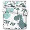 Morbuy-shop Copripiumino Una Piazza e Mezza 200x200 Blu Dinosauri Stampa Set Copripiumino Singolo 100% Microfibra Morbido 3d Animali Copripiumino Singolo Bambino con 2 Federe 50x75cm