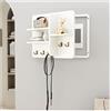 YXLYFDLY Copri Scatola Fusibili Decorativi Per Parete, Copri Quadro Elettrico In Legno Massello Con Ripiano, Robusto Copri Scatola Interruttori Con Ganci Per Ingresso Soggiorno, Indeformabile(White,60x40cm/23.