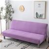 Hixingo Copridivano Senza Braccioli Lavabile, Copridivano 3 Posti Tinta Unita Semplice Antiscivolo, Copri Divano Elasticizzato Fodera per Divano Letto Clic Clac (L:190-230cm,Viola Chiaro)